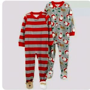 COPY - Toddler Boys' 2pk Santa Footed Pajama -carter's Red/Gray 2T B- 112